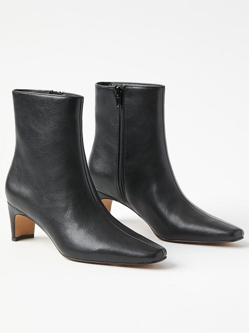 LOFT Black Squared Pointy Toe Kitten Heel Ankle Boots Size 7 MSRP $139
